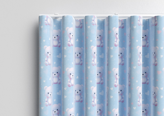 Little Bear, Blue Cotton - Made to Measure Curtains - Image 13